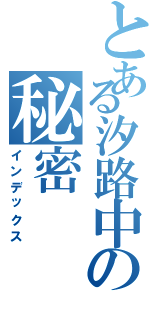 とある汐路中の秘密（インデックス）