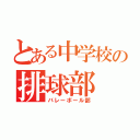 とある中学校の排球部（バレーボール部）