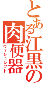 とある江黒の肉便器（ウォシュレット）