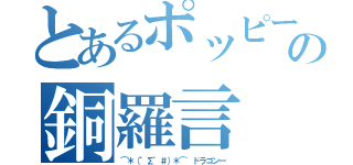 とあるポッピーの銅羅言（⌒＊（゜∑゜＃）＊⌒ ドラゴンー）