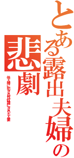 とある露出夫婦の悲劇（他人棒に犯され性奴隷にされた人妻）