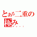 とある二重の極み（アッー！）