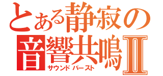 とある静寂の音響共鳴Ⅱ（サウンドバースト）