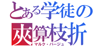 とある学徒の夾算枝折（マルク・パージュ）