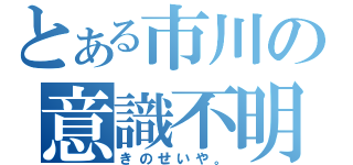 とある市川の意識不明（きのせいや。）