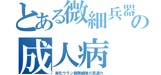 とある微細兵器の成人病（劣化ウラン超微細弾の貫通力）