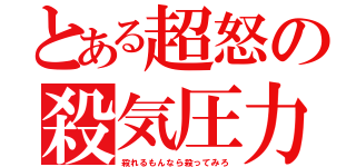 とある超怒の殺気圧力（殺れるもんなら殺ってみろ）