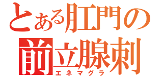 とある肛門の前立腺刺激（エネマグラ）