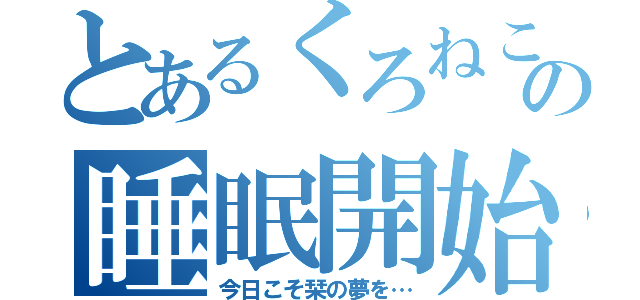 とあるくろねこの睡眠開始（今日こそ栞の夢を…）