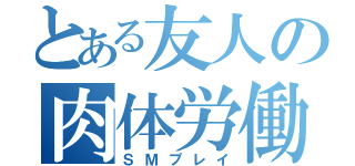 とある友人の肉体労働（ＳＭプレイ）