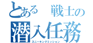 とある 戦士の潜入任務（スニーキングミッション）