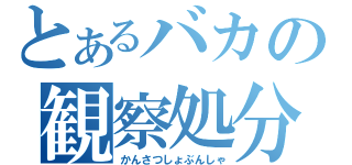 とあるバカの観察処分者（かんさつしょぶんしゃ）