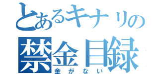 とあるキナリの禁金目録（金がない）