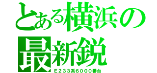 とある横浜の最新鋭（Ｅ２３３系６０００番台）