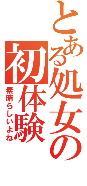 とある処女の初体験（素晴らしいよね）