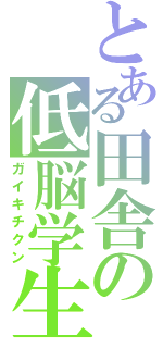 とある田舎の低脳学生（ガイキチクン）