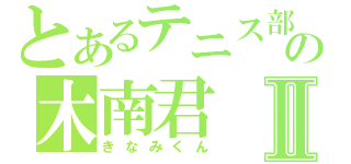 とあるテニス部の木南君Ⅱ（きなみくん）