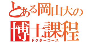 とある岡山大の博士課程（ドクターコース）