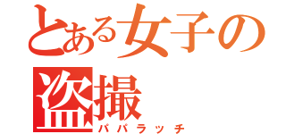 とある女子の盗撮（パパラッチ）