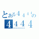 とある４４４４４の４４４４４４（４４４４４４４４４４４）