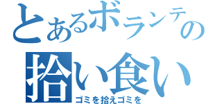 とあるボランティアの拾い食い（ゴミを拾えゴミを）