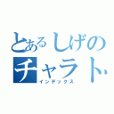 とあるしげのチャラトーク（インデックス）