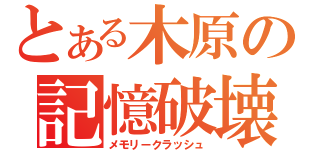 とある木原の記憶破壊（メモリークラッシュ）