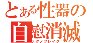 とある性器の自慰消滅（テクノブレイク）