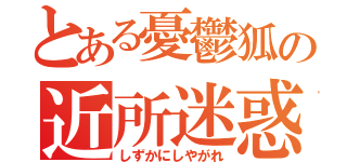 とある憂鬱狐の近所迷惑（しずかにしやがれ）