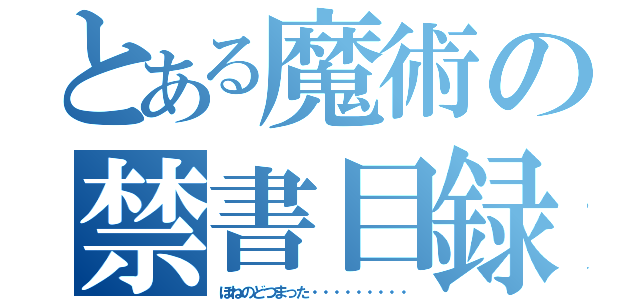 とある魔術の禁書目録（ほねのどつまった・・・・・・・・・）