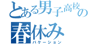 とある男子高校生の春休み（バケーション）