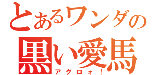 とあるワンダの黒い愛馬（アグロォ！）