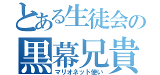 とある生徒会の黒幕兄貴（マリオネット使い）