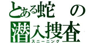 とある蛇の潜入捜査 （スニーニング）