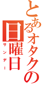 とあるオタクの日曜日（サンデー）