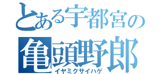 とある宇都宮の亀頭野郎（イヤミクサイハゲ）