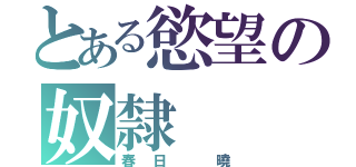 とある慾望の奴隸（春日 曉）