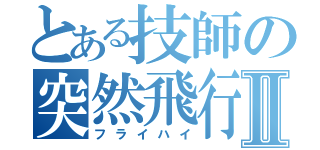 とある技師の突然飛行Ⅱ（フライハイ）