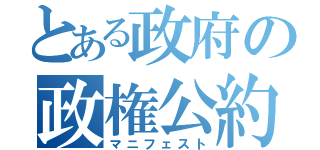 とある政府の政権公約（マニフェスト）