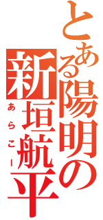 とある陽明の新垣航平（あらこー）