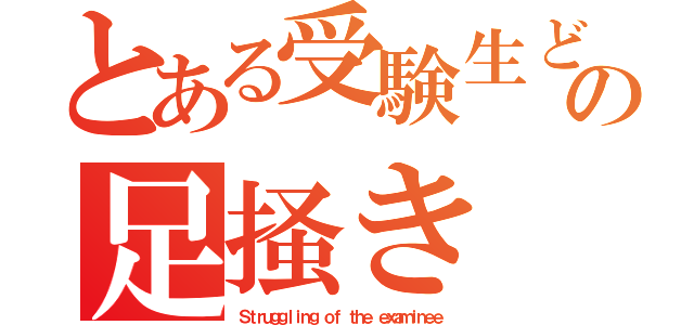 とある受験生どものの足掻き（Ｓｔｒｕｇｇｌｉｎｇ ｏｆ ｔｈｅ ｅｘａｍｉｎｅｅ）