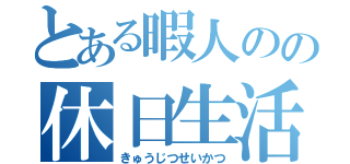 とある暇人のの休日生活（きゅうじつせいかつ）