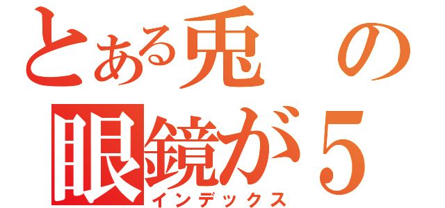 とある兎の眼鏡が５つ（インデックス）