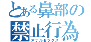 とある鼻部の禁止行為（アナルセックス）