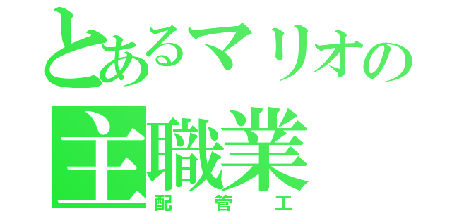 とあるマリオの主職業（配管工）