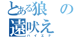 とある狼の遠吠え（ハイエナ）