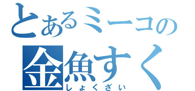 とあるミーコの金魚すくい（しょくざい）