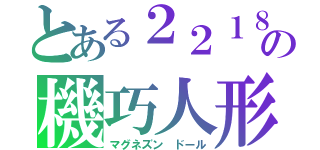 とある２２１８の機巧人形（マグネズン　ドール）