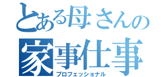 とある母さんの家事仕事（プロフェッショナル）