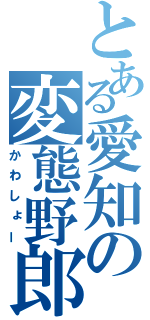 とある愛知の変態野郎（かわしょー）